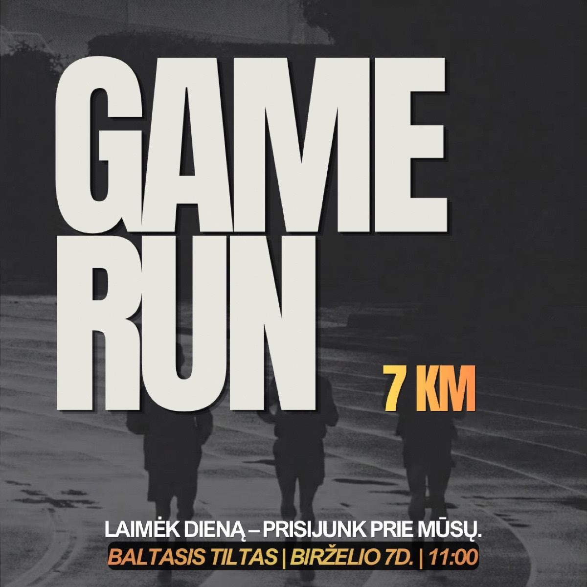 Pirmojo GAME RUN plakatas